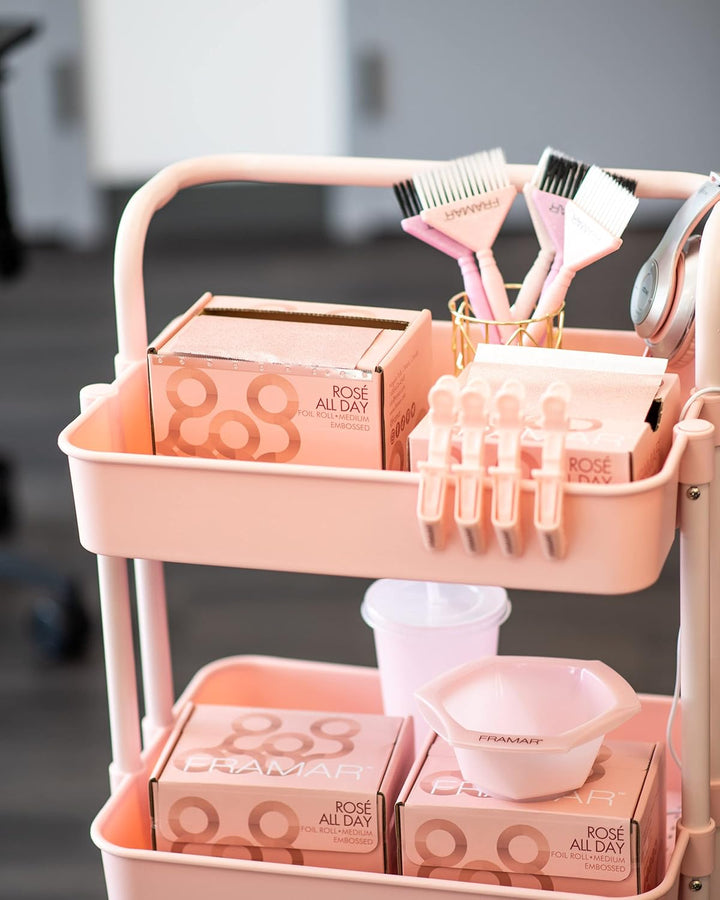 FRAMAR Roségold Strähnenfolie Für Friseur - Alufolie Friseur, Alufolie Für Strähnen Set, Haarfolie,