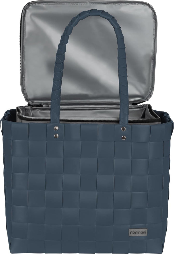 normani Einkaufskorb Einkaufstasche mit Flechtkorb 20 Liter Volumen - Picknicktasche Tasche mit Kühl
