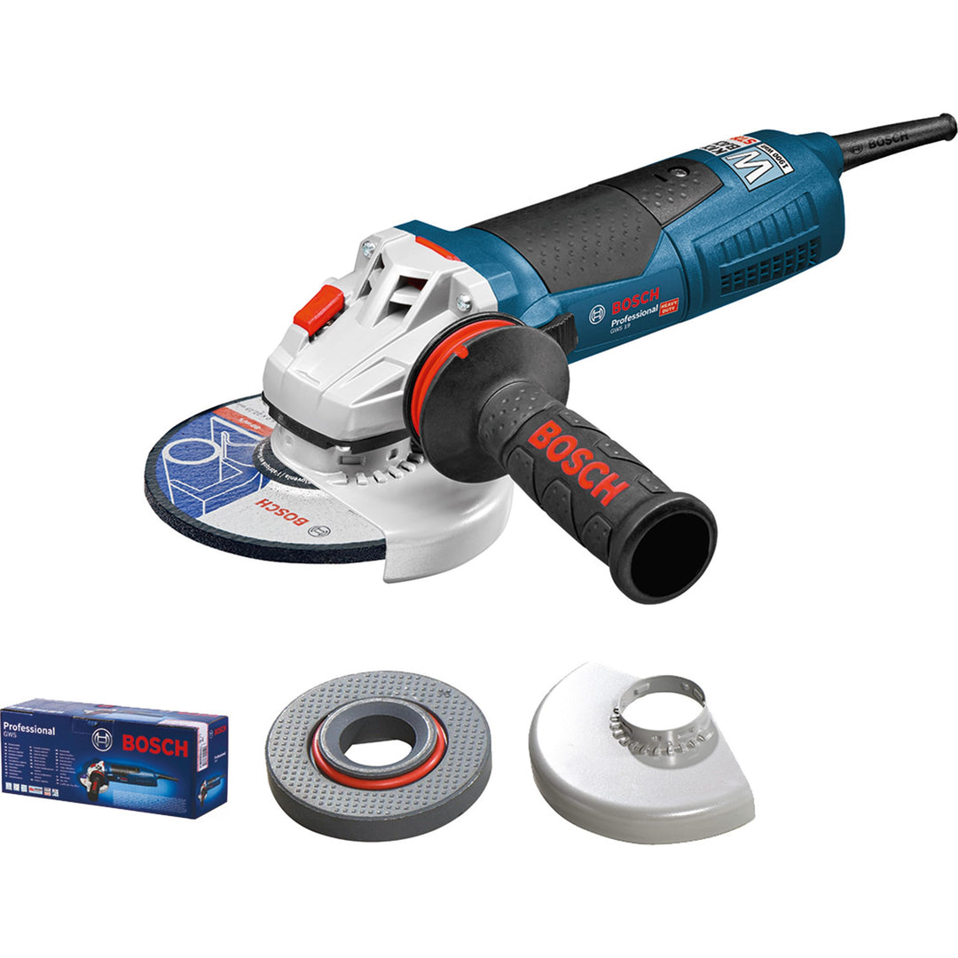 Bosch Professional 060179P002 Winkelschleifer (1.900 Watt, mit Drehzahl-Regelung, KickBack-Stop, im