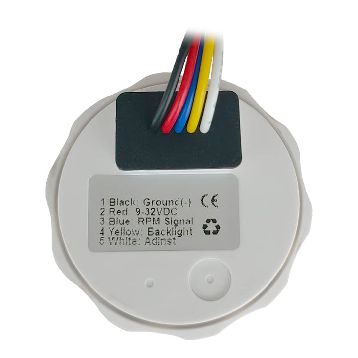 ELING 52 mm Drehzahlmesser 4000 U/min mit Betriebsstundenzähler 12 V 24 V mit 7 farbiger Hintergrund