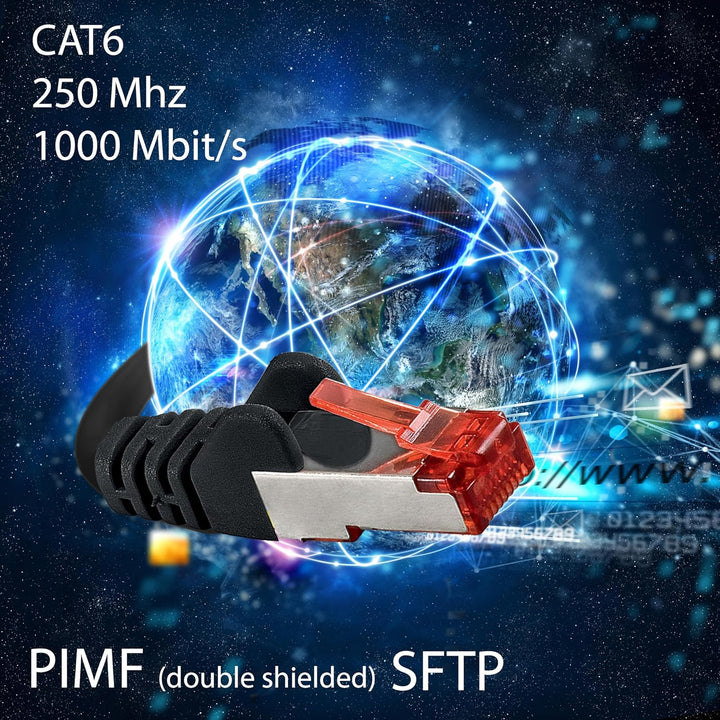 Netzwerkkabel Cat 6 (10m - 10 Farben) Ethernetkabel Cat Kabel Lankabel Cat6 (SFTP PIMF) doppelt gesc