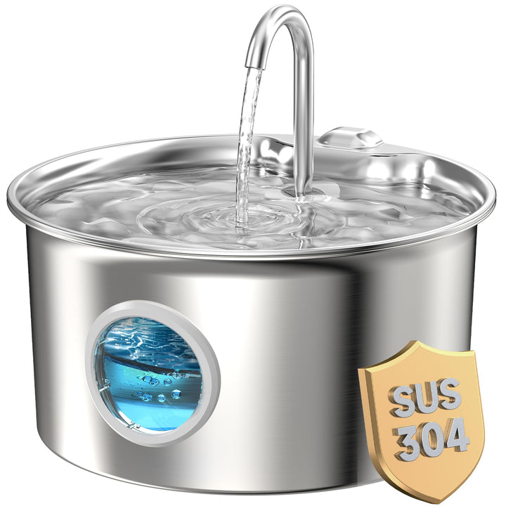 Katzenbrunnen Edelstahl Trinkbrunnen für Katze: Katzen Trinkbrunnen Leise - 2.6L Automatic Katzentri