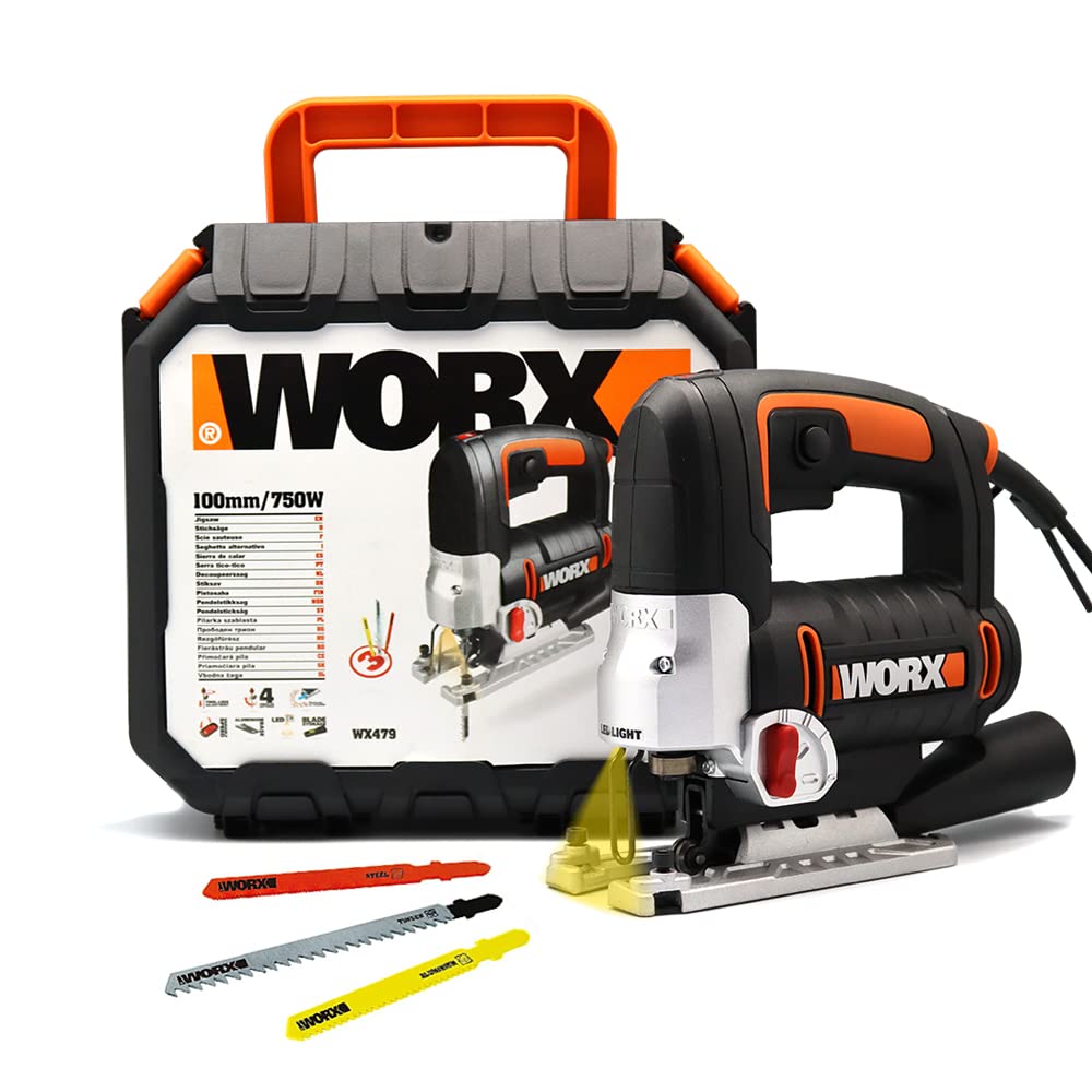 WORX WX479 Pendelhub-Stichsäge WX479, 750W – Handsäge mit 4-fach Pendelhub für präzises & kontrollie