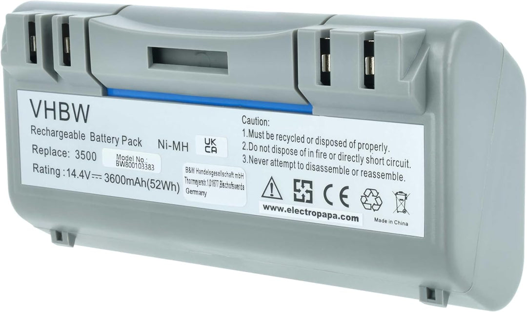 vhbw NiMH Akku 3600mAh (14.4V) kompatibel mit iRobot Scooba 330, 340, 34001, 350, 380, 385, 390, 580