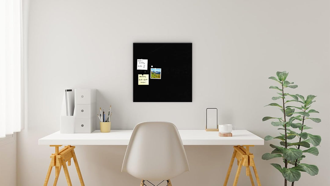 ALLboards Glasboard Magnetisch Schwarz 50x50cm, Rahmenlos, Glastafel, Magnettafel, Gehärtetes Glas,