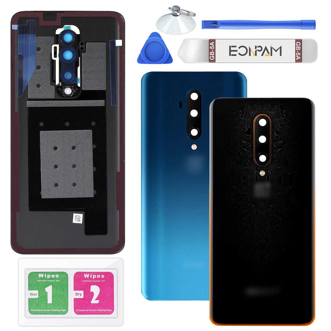 Eonpam Akkudeckel für OnePlus 7T Pro Rückseite Glas Original Backcover Back Glas Ersatz Reparatur Se