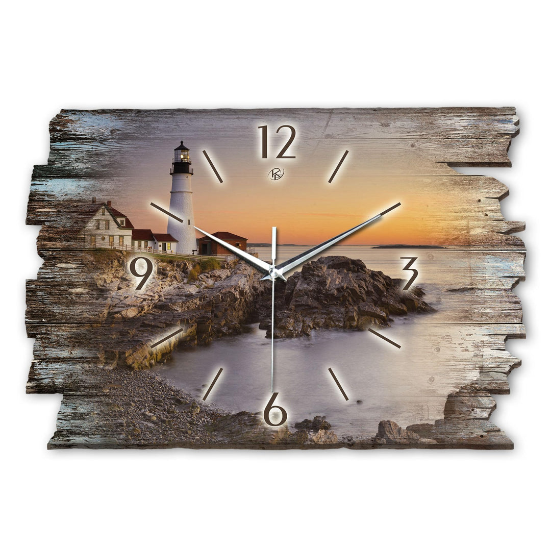 Kreative Feder Pferd Reiten Shabby Style Designer Wanduhr Uhr aus Holz *Made in Germany leise ohne T