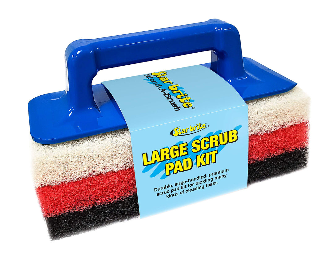 STAR BRITE Grosses Scrub Pad Kit - Griff mit 3 Unterschiedlich Strukturierten Pads