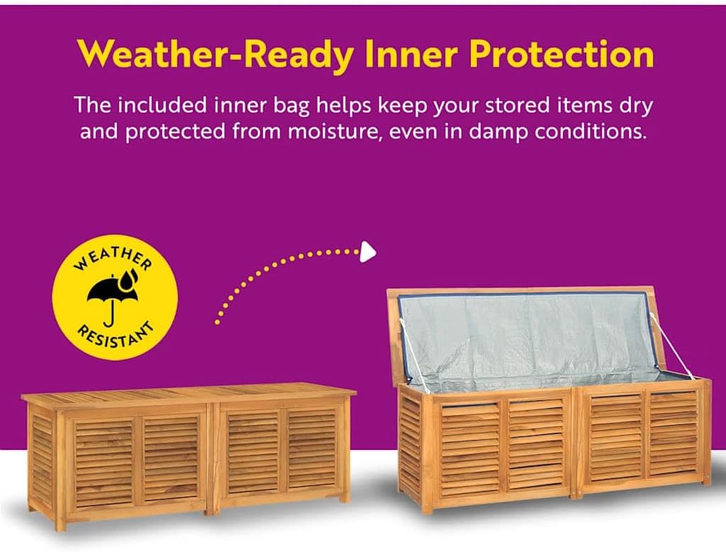 vidaXL Gartenbox, Auflagenbox mit Beutel Stauraum, 150x50x55 cm, Kissenbox Latten-Design, Aufbewahru