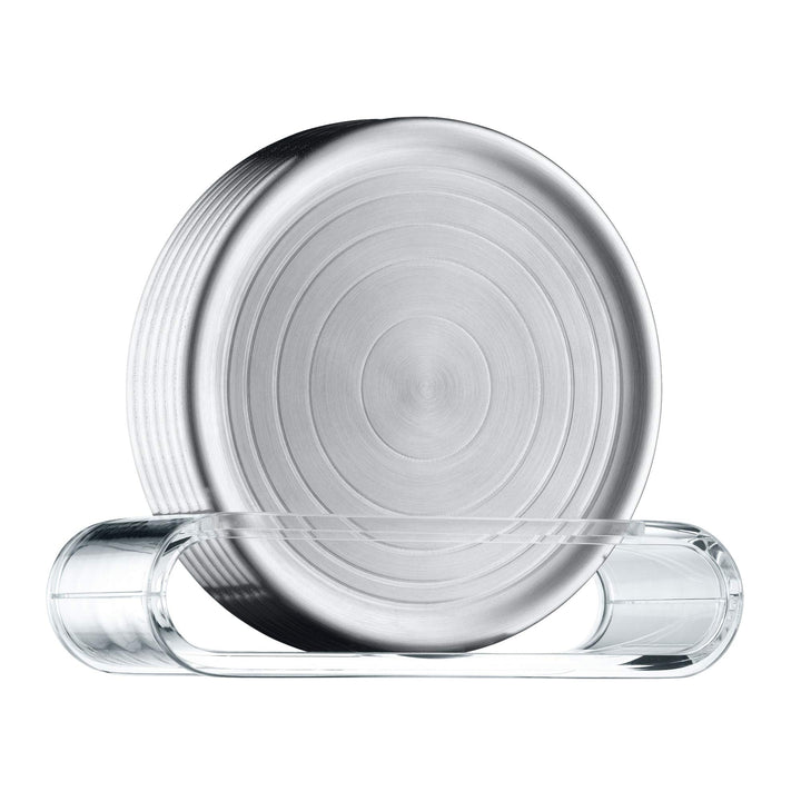 WMF Loft Bar Gläserteller-Set 6-teilig, Glasuntersetzer mit Präsenter, Untersetzer Gläser 9,5cm, Cro
