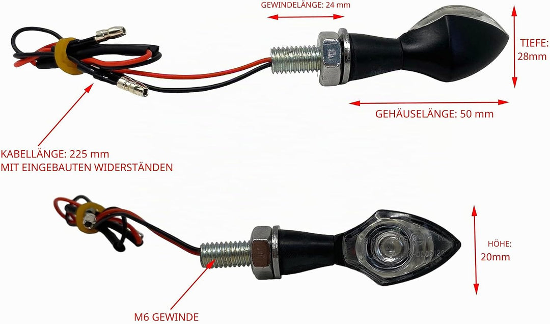 Motorrad LED Blinker mit Eingebauter Widerstände für Individuell Retro Cafe Racer & Streetfighter Pr