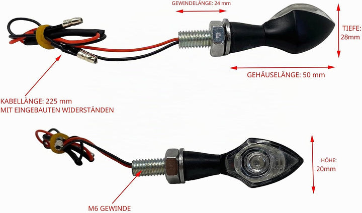 Motorrad LED Blinker mit Eingebauter Widerstände für Individuell Retro Cafe Racer & Streetfighter Pr