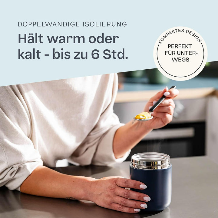 Berghoff Home Thermobehälter für Essen – 0,5L – Edelstahl Warmhaltebehälter – Thermobecher für Geträ