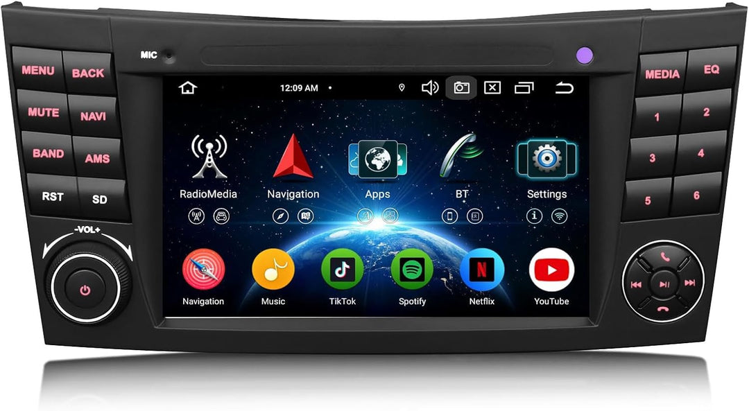 Erisin Qualcomm 8GB+128GB 8-Kern Android 14 Autoradio Bluetooth für Mercedes Benz E Klasse W211 CLS