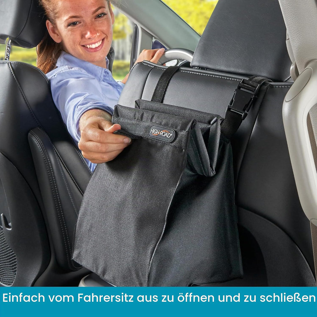 High Road TrashStash Auto-Müllbeutel zum Aufhängen, mit auslaufsicherem Futter und Federrahmenversch
