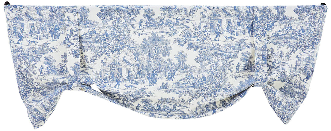 Ellis Curtain Victoria Park Toile Raffgardine für Fenster, Blau H61 x B152.4 cm (1er Pack) Blau, H61