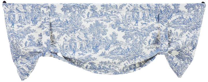 Ellis Curtain Victoria Park Toile Raffgardine für Fenster, Blau H61 x B152.4 cm (1er Pack) Blau, H61