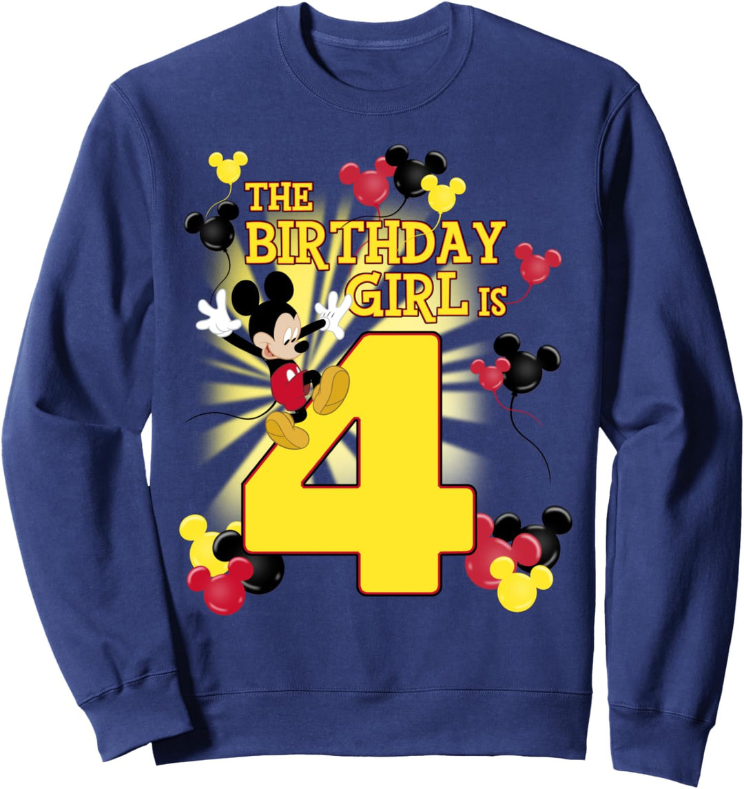 Disney Mickey & Friends 4 Year Old Birthday Girl Sweatshirt
