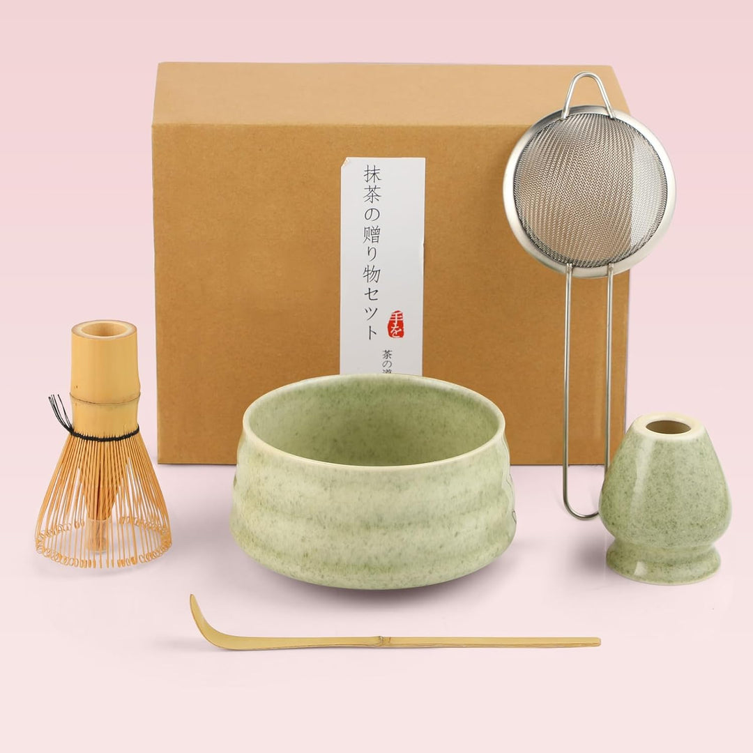 Matcha Set - Matcha Tea Set 5 Piece Matcha Besen Set - Matcha Set für Einsteiger - Stylisches Matcha