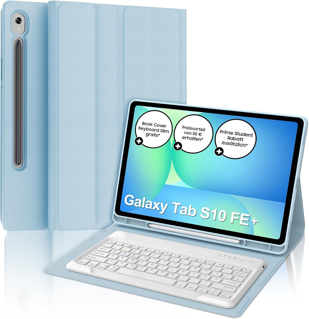 IVEOPPE Hülle mit Tastatur für Samsung Galaxy Tab S10 FE+ 13.1 Zoll, Deutsches QWERTZ-Layout, Tastat