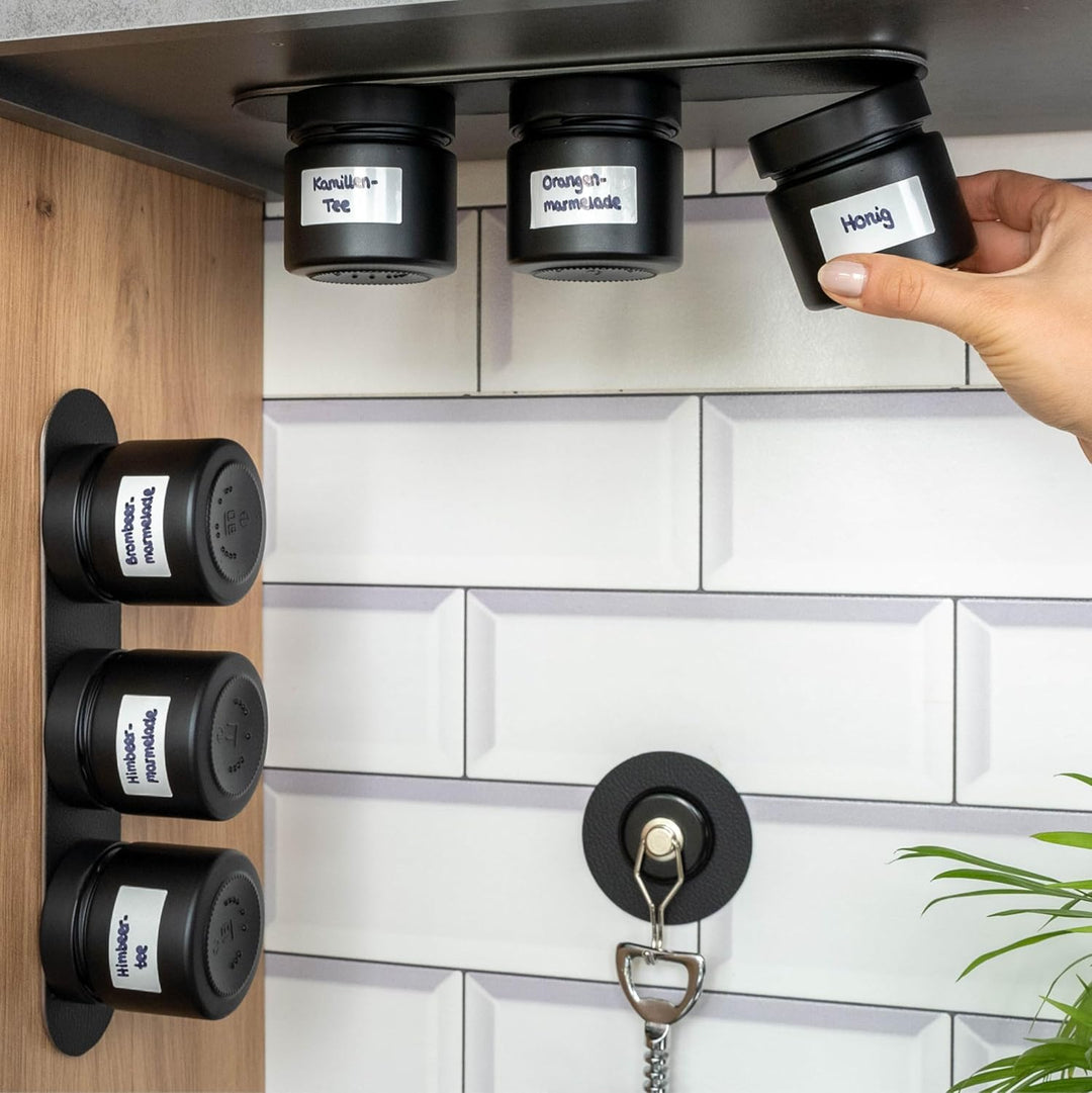 silwy® Feinkost-Magnetgläser 3er-Set (All Black 125ml)