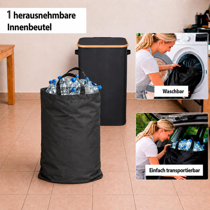 Gelber Sack Ständer Stabil mit Deckel – Mülleimer 70-120L für Gelbe Säcke &amp; Recycling | Praktischer