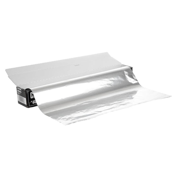 Vogue Alufolie für die Gastronomie - 440 mm x 75 Meter, Silber, mit gezackter Kante, 12 Mikron, Food