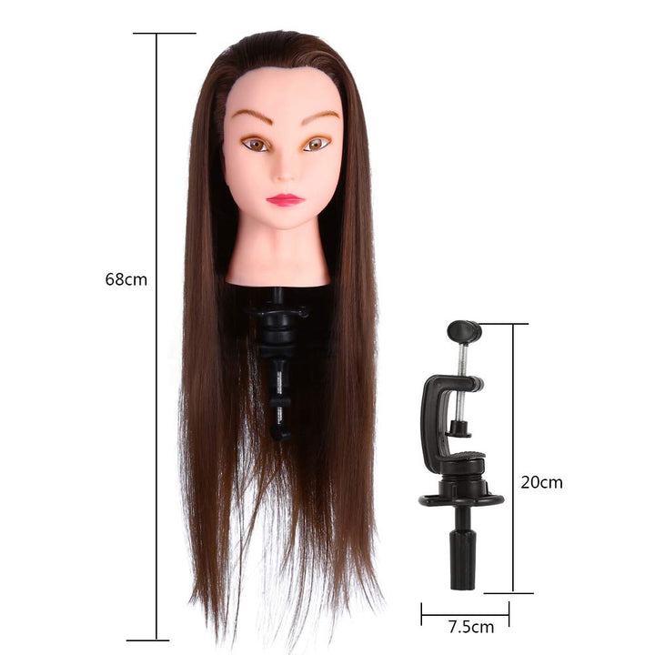 Mannequin 26'' Praxiskopf Frisierkopf mit Klemmhalterung, Friseur Training Puppe Haar zum Schneiden,