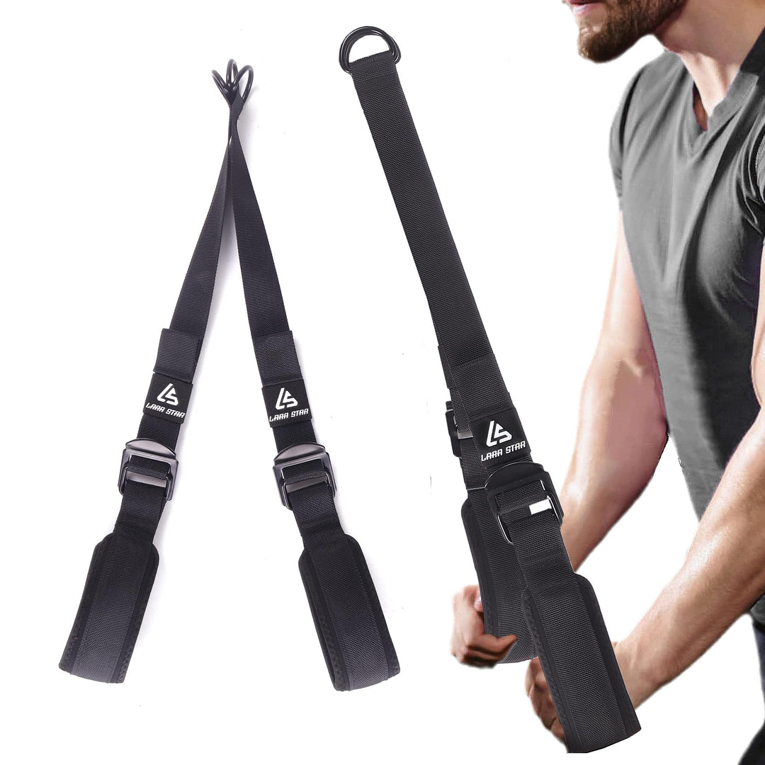 LARA STAR Verstellbare, robuste Trizepsseil-Kabelbefestigung für Fitnessstudio, 45–79cm, extra Lange