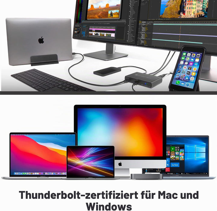 Sonnet Echo 5 Thunderbolt 4 Hub - Kompakter universeller Thunderbolt-4-Hub mit Vier Thunderbolt-4-Po