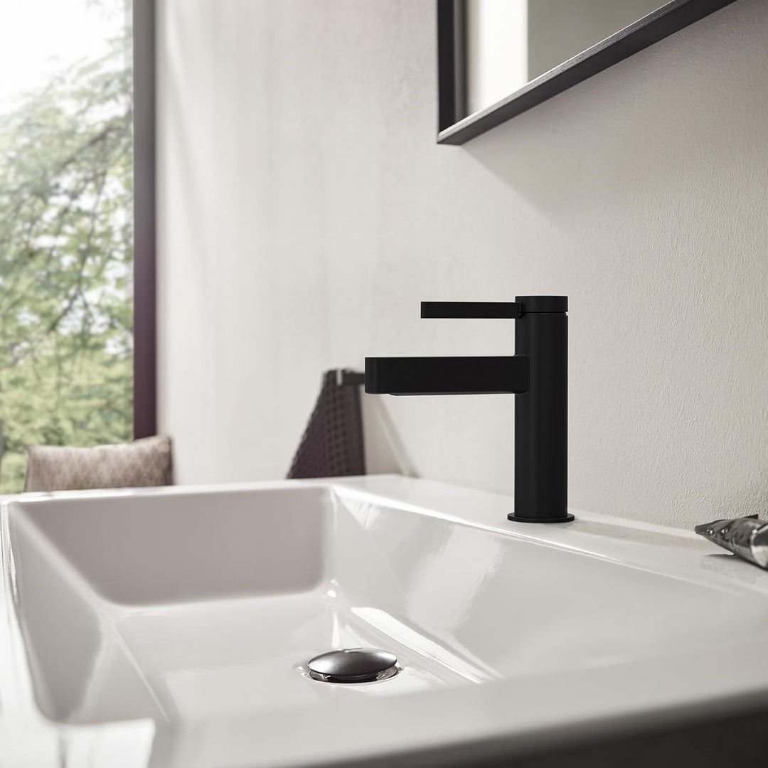 hansgrohe Ablaufgarnitur Push-Open für Waschtisch- und Bidetmischer Mattschwarz, Large, Mattschwarz