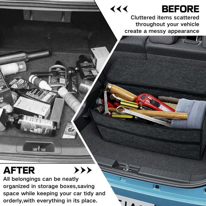 Auto Kofferraum Organizer klett,Faltbar Kofferraumtasche,Rutschfest Filz Auto Organizer Toolbag,Auto
