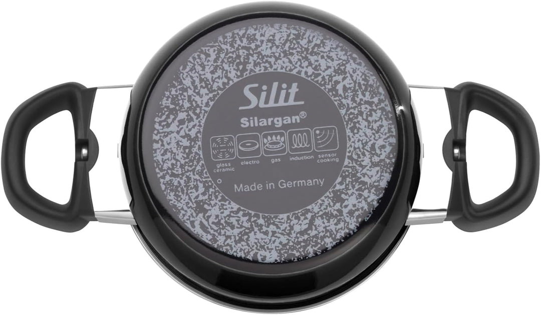Silit Modesto Line Kochtopf klein 16cm, Glasdeckel, Bratentopf Induktion 1,3l, Silargan Funktionsker