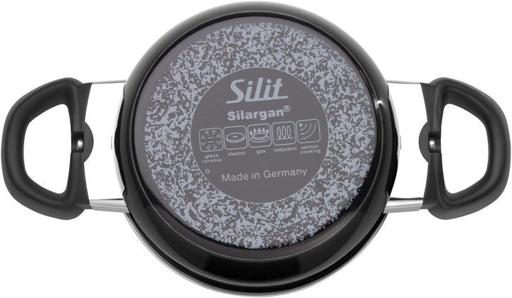 Silit Modesto Line Kochtopf klein 16cm, Glasdeckel, Bratentopf Induktion 1,3l, Silargan Funktionsker