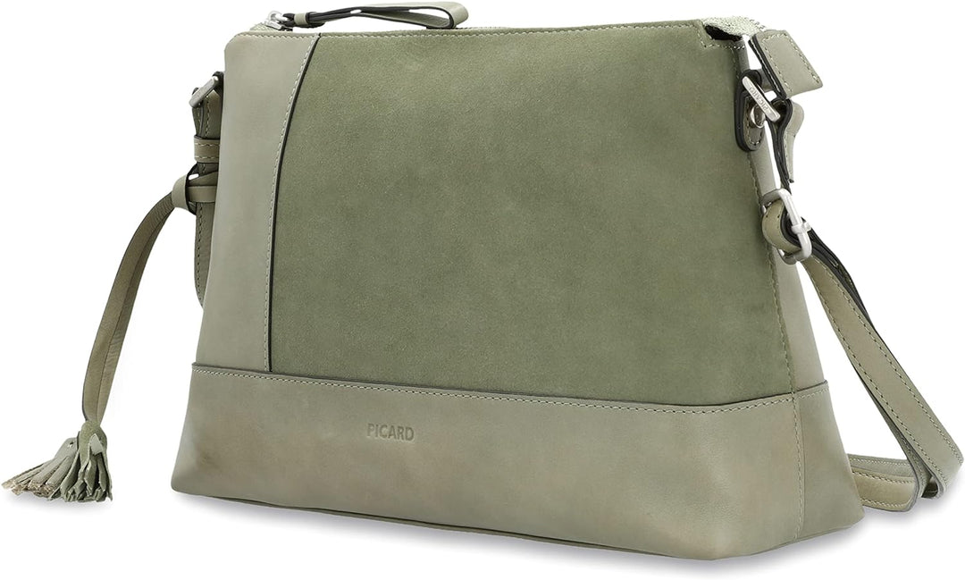 Picard Damen Schultertasche SAFARI aus Velour Klein | mit Reissverschluss | Schultertasche | Alltag,