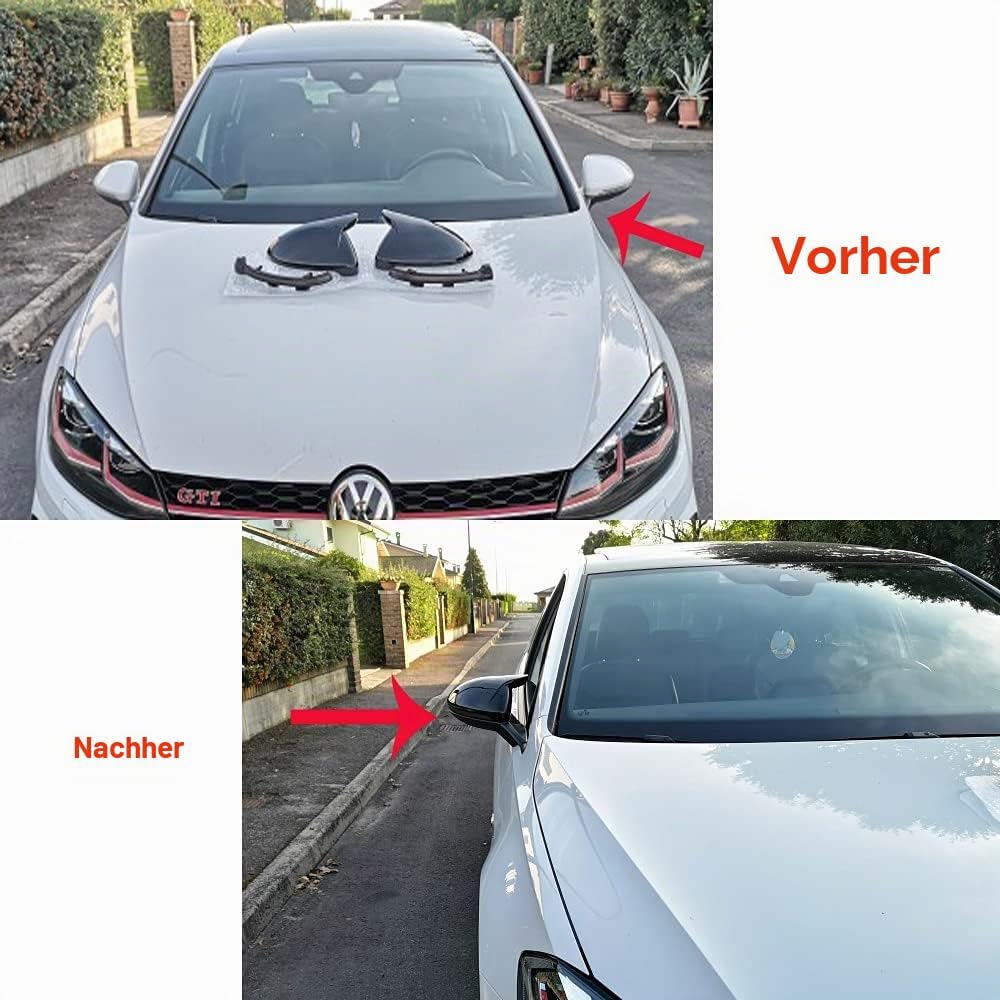 1 Paar Spiegelkappen Links Rechts Seitenspiegel Abdeckkappen für Golf MK7 7.5 GTI 7 Golf 7 R