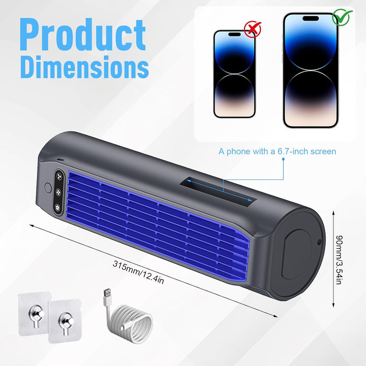 2000 mAh Akku Camping Ventilator, Tragbare Tischventilator Leise USB Ventilator für Büro, Reisen, Kü