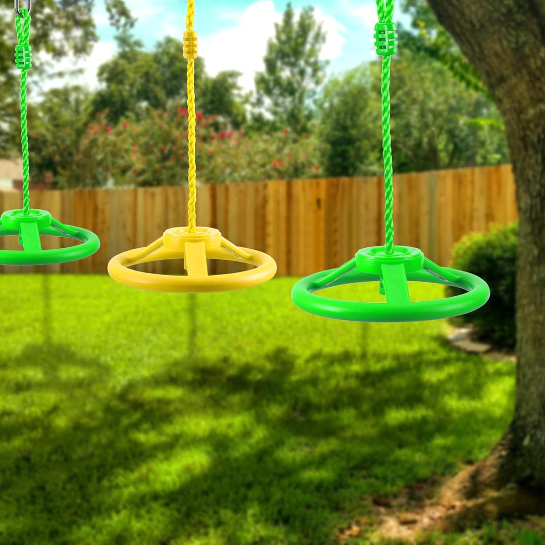 PELLOR Kletterringe Kinder, Lenkradring, Gymnastikringe, Kletterringe für drinnen und draussen Gelb