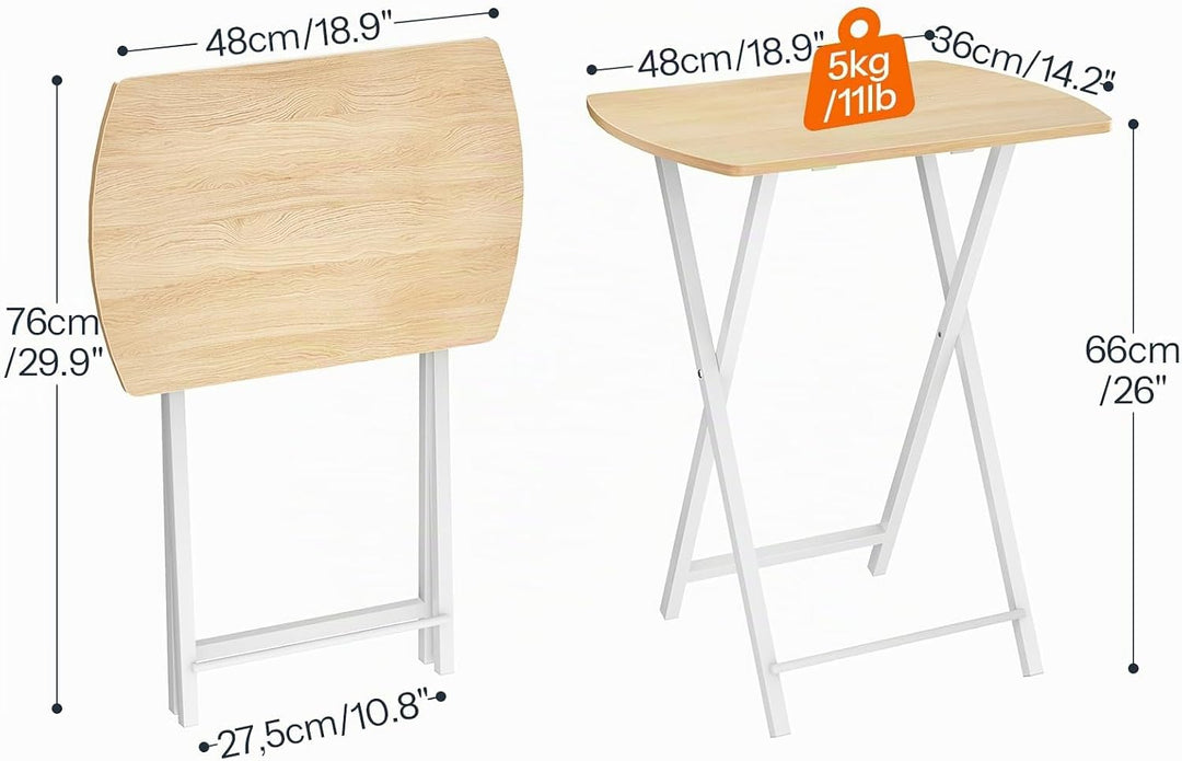 HOOBRO Beistelltisch Klappbar, Kleiner Sofatisch, Tablett Tisch, Kaffeetisch TV Tray im Industriesti