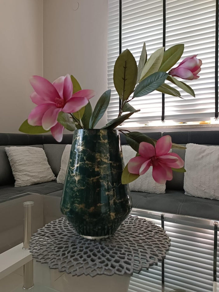 Terroso – Vase – Mundgeblasenes grünes Glas – Luxuriöses Erscheinungsbild, Stilvoll &amp; Elegant - 26 c