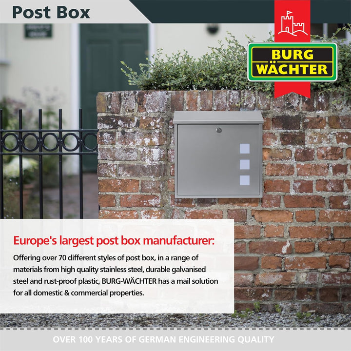 Sterling Aire Briefkasten, Stahl, silberfarben, Silber