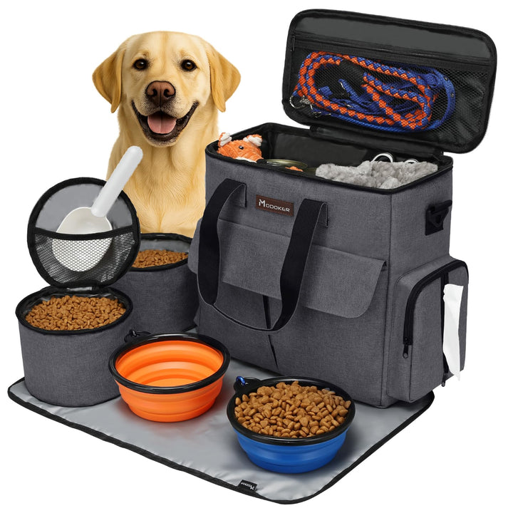 Von Fluggesellschaften zugelassene Haustier-Reisetasche, Wochenend-Hundereiseset für Hund und Katze,