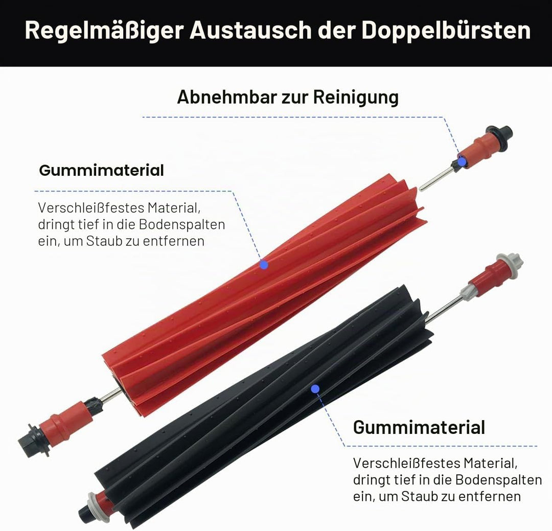 HomeTimes Ersatzteile für Roborock S8 MaxV Ultra Saugroboter Zubehör mit 2 Gummibürsten 2 HEPA-Filte
