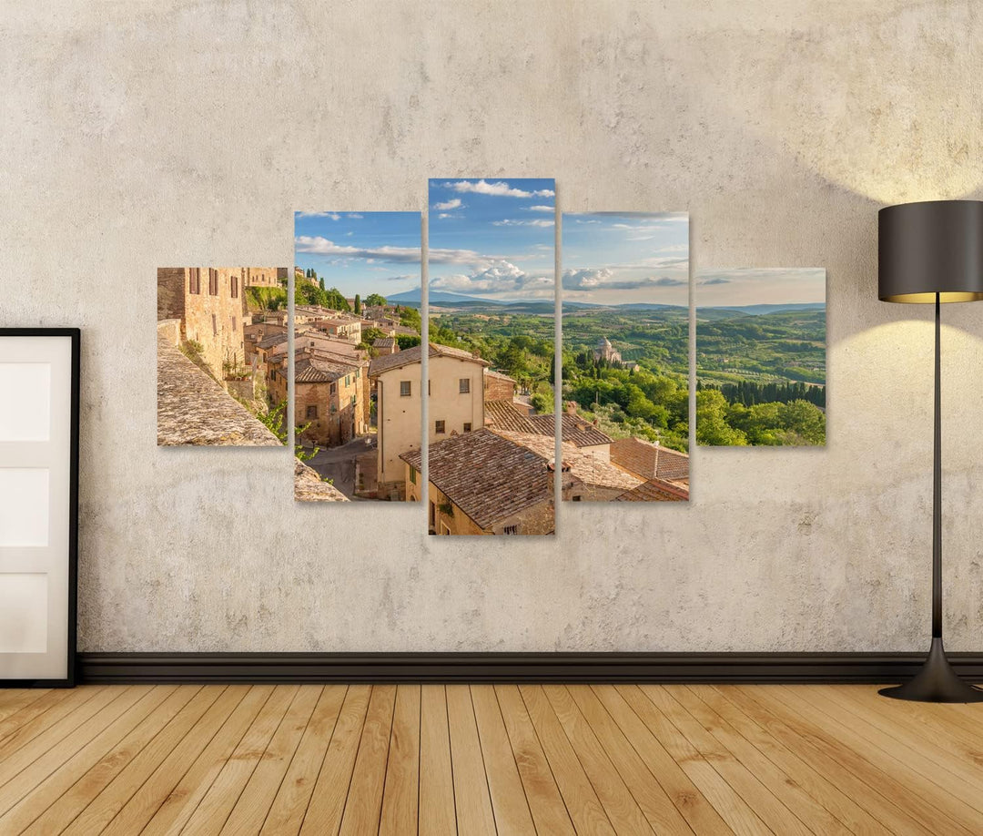 islandburner Bild auf Leinwand Landschaft Der Toskana Von Den Wänden Von Montepulciano Italien Bilde