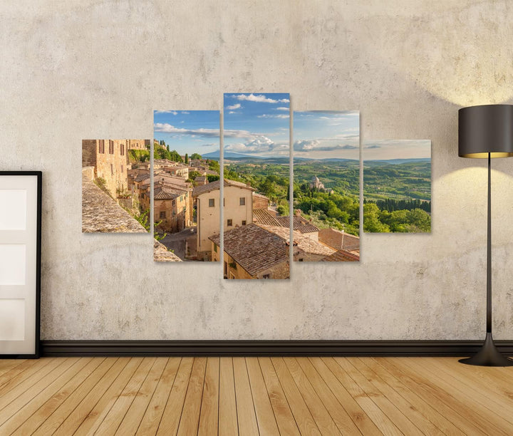 islandburner Bild auf Leinwand Landschaft Der Toskana Von Den Wänden Von Montepulciano Italien Bilde