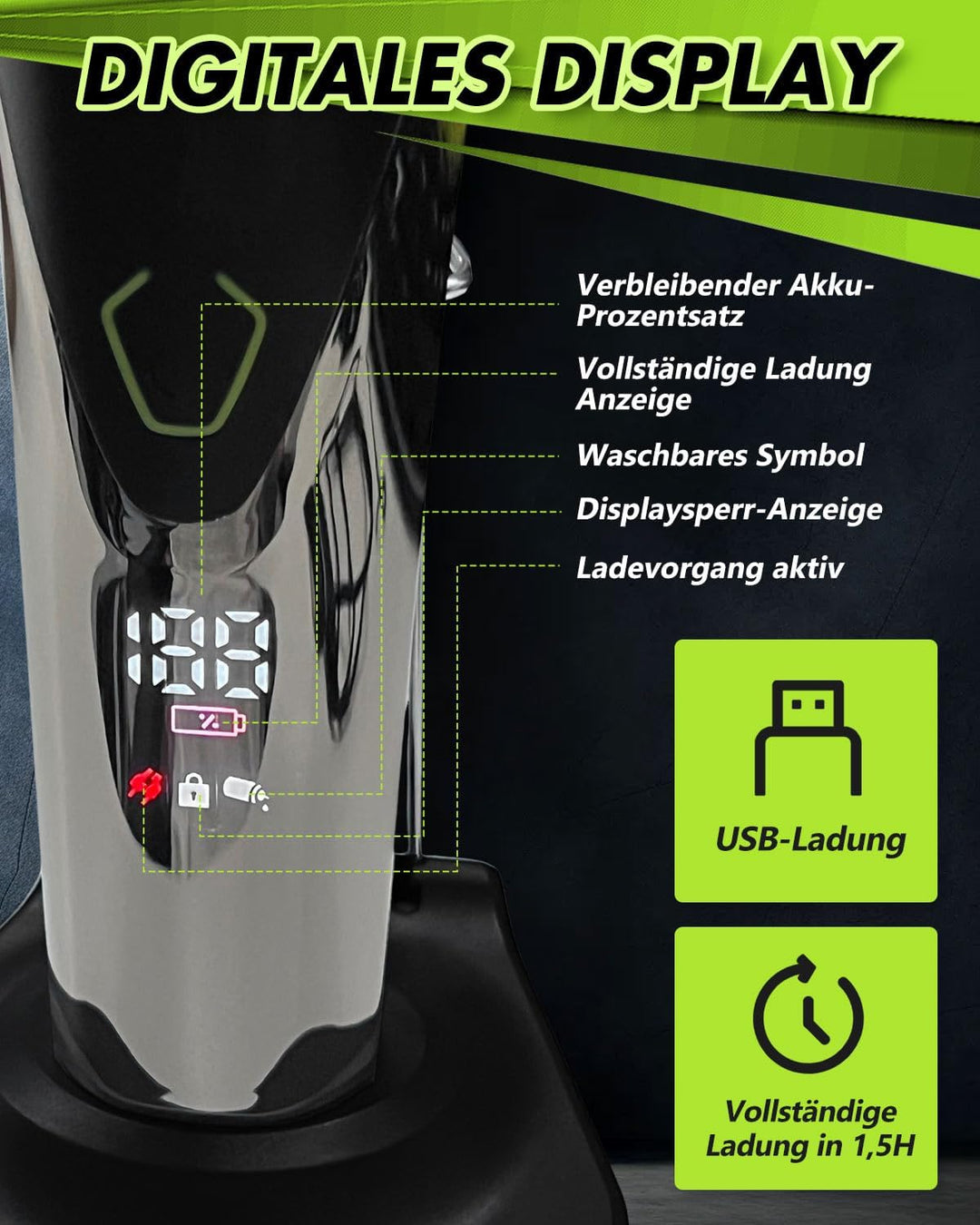 Elektrischer Rasierer Herren, Rotationsrasierer mit 3D Flexköpfen, Nass- und Trockenrasierer für Män
