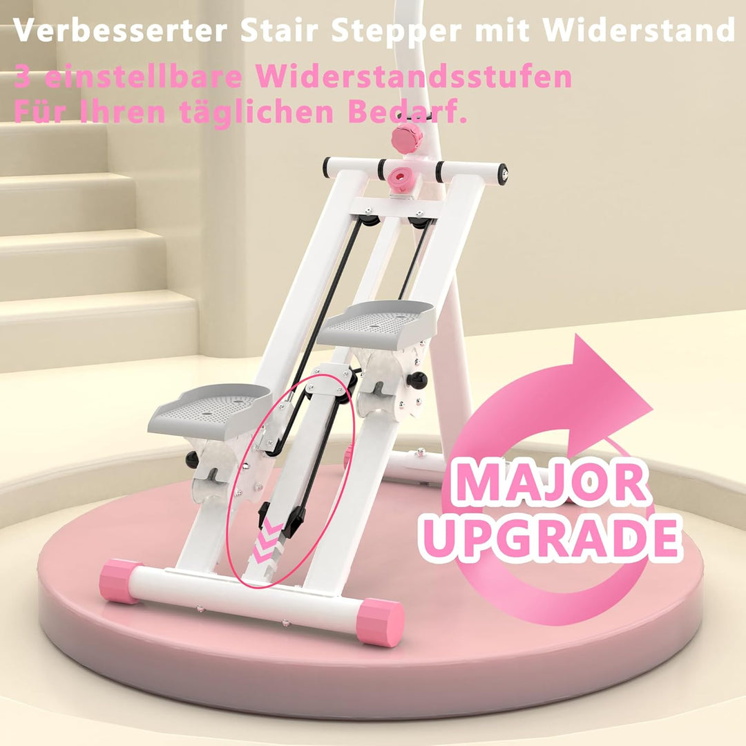 Stair Stepper Pro 2025, Treppenmeister für Zuhause mit 3 Stufen Widerstand, Foldbares Vertical Climb