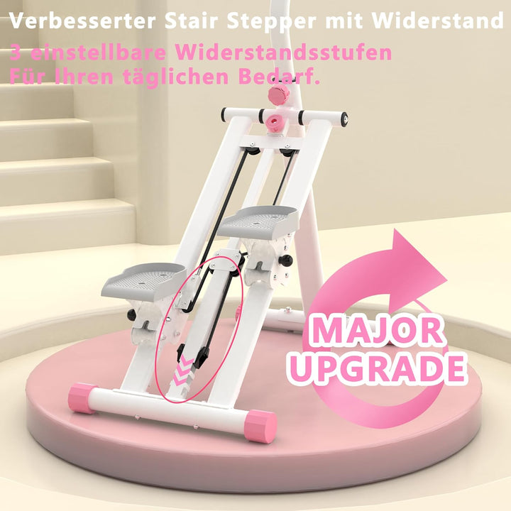 Stair Stepper Pro 2025, Treppenmeister für Zuhause mit 3 Stufen Widerstand, Foldbares Vertical Climb