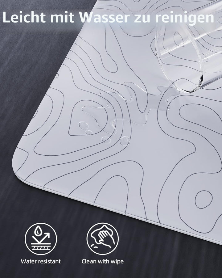 MAMBASNAKE x ATTACK SHARK CM05 Contour Glass Hard Gaming Mousepad,Nano-Micro-Etched Texture,Smooth G