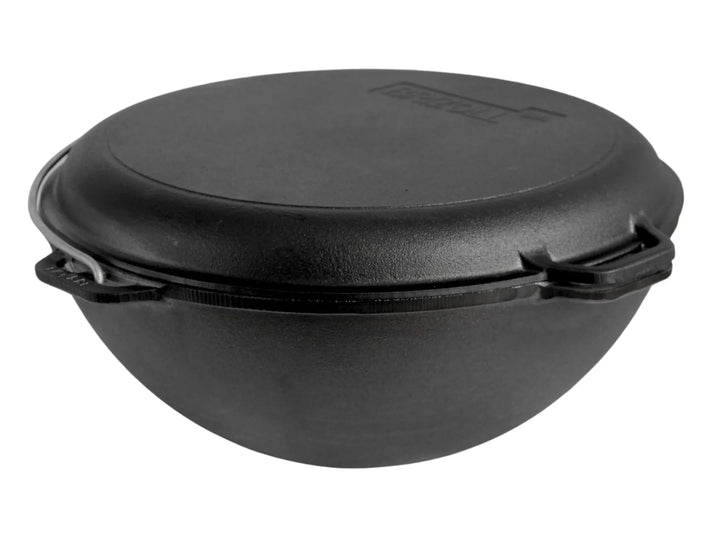 Brizoll Kazan Gusseisen Asian, mit Deckel, Bratpfanne, Dutch Oven, 8 l, Schwarz (KA08-3)